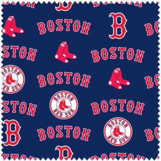 Boston Red Sox Navy Allovers MLB Fleece Fabric