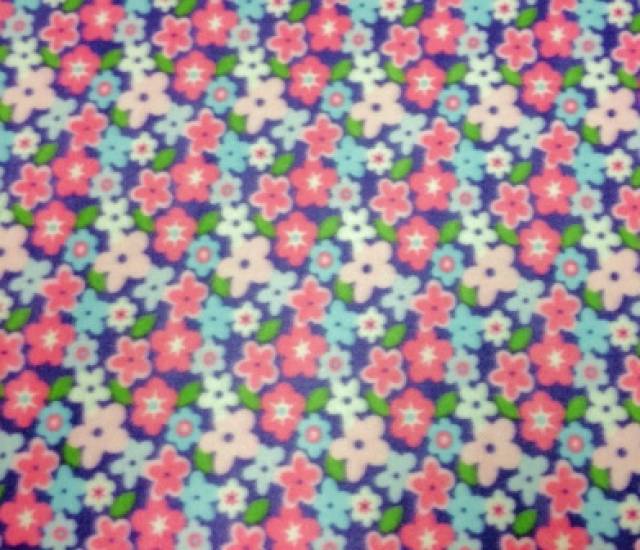 Pastel Floral Flower Fleece Fabric