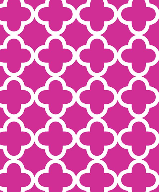 Quatrefoil Fuchsia Allover Fleece Fabric