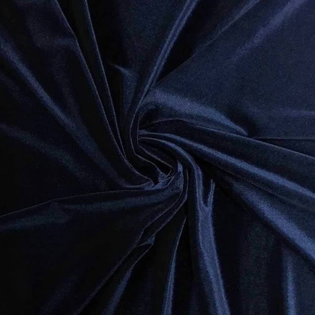 Navy Stretch Velvet Fabric