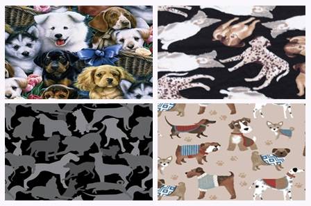 Dogs & Puppies Print Fleece Fabric