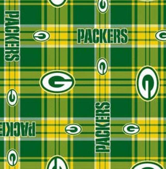 Green Bay Packers Plaid NFL Fleece Fabric