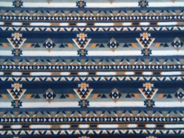 Southwest Aztec Navy Fleece Fabric
