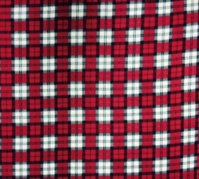 Red & Charcoal Plaid Fleece Fabric