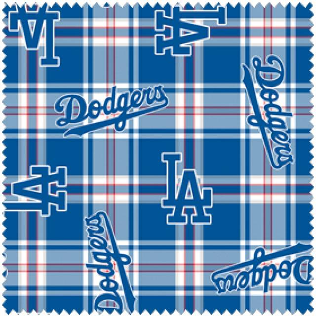Los Angeles Dodgers Plaid MLB Fleece Fabric