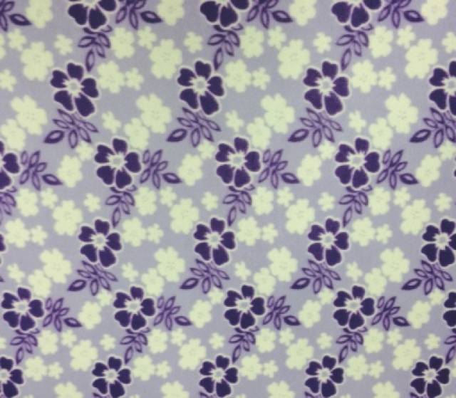 Purple Hawaiian Florals Flower Fleece Fabric
