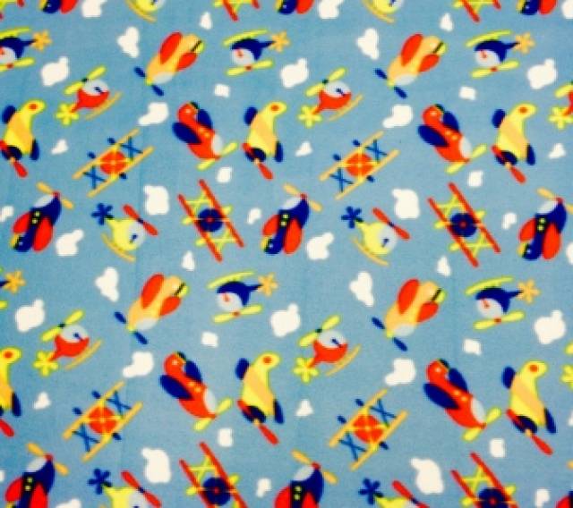 Helicopters & Airplanes Fleece Fabric