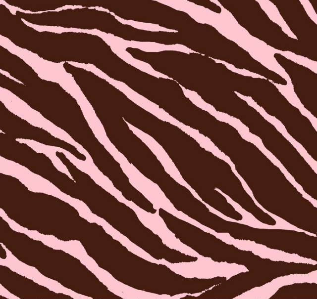 Zebras Stripes Brown & Pink Fleece Fabric