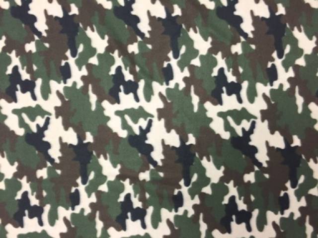 Army Green Camouflage Fleece Fabric