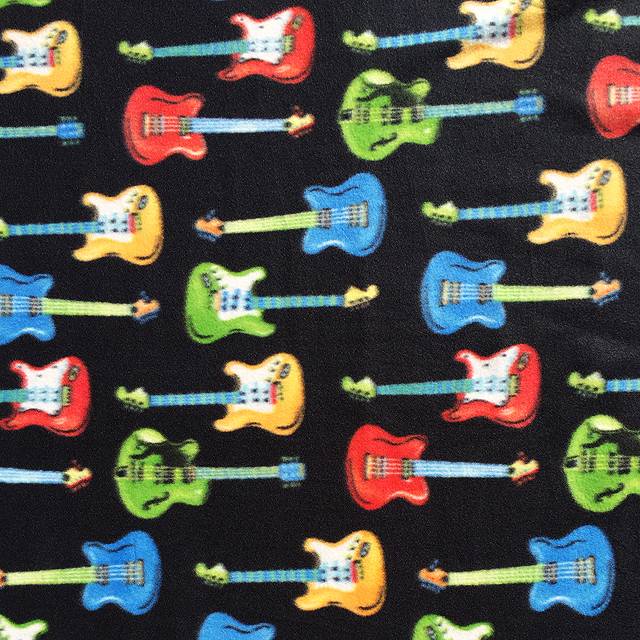 Guitars Allover Fleece Fabric