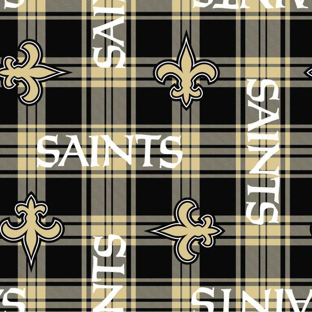 New Orleans Saints Plaid NFL Fleece Fabric