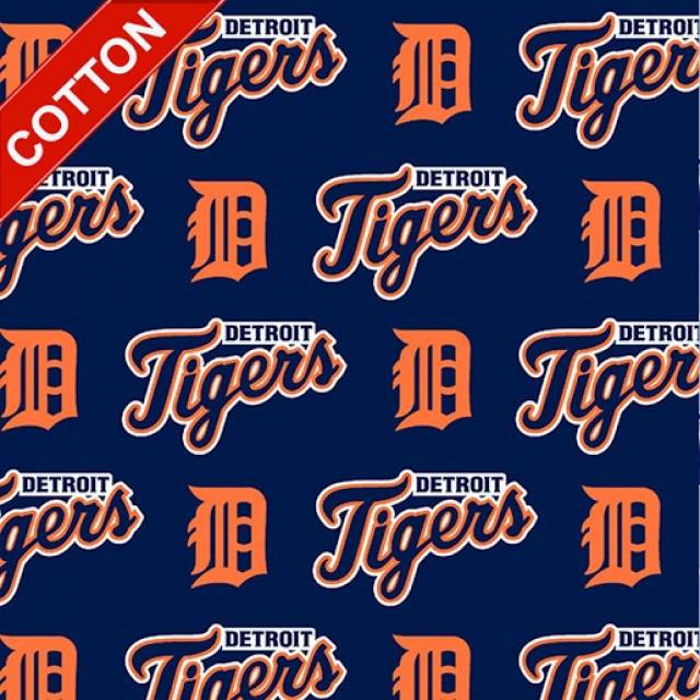Detroit Tigers Allovers MLB Cotton Fabric