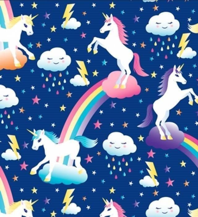 Unicorn with Rainbows Allover Fleece Fabric