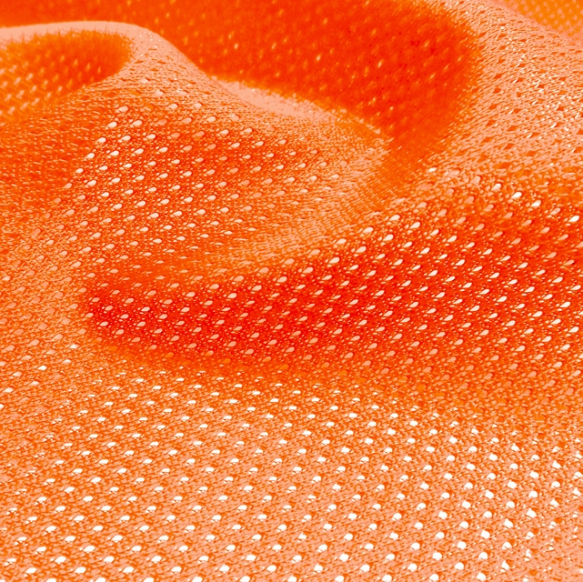Orange Micro Mesh Jersey Fabric