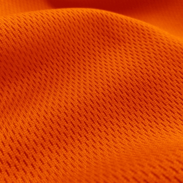 Orange Flat Back Dimple Mesh Fabric