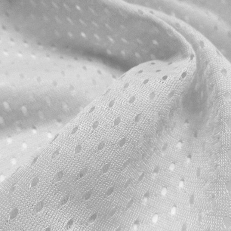 White Football Mesh Jersey Fabric