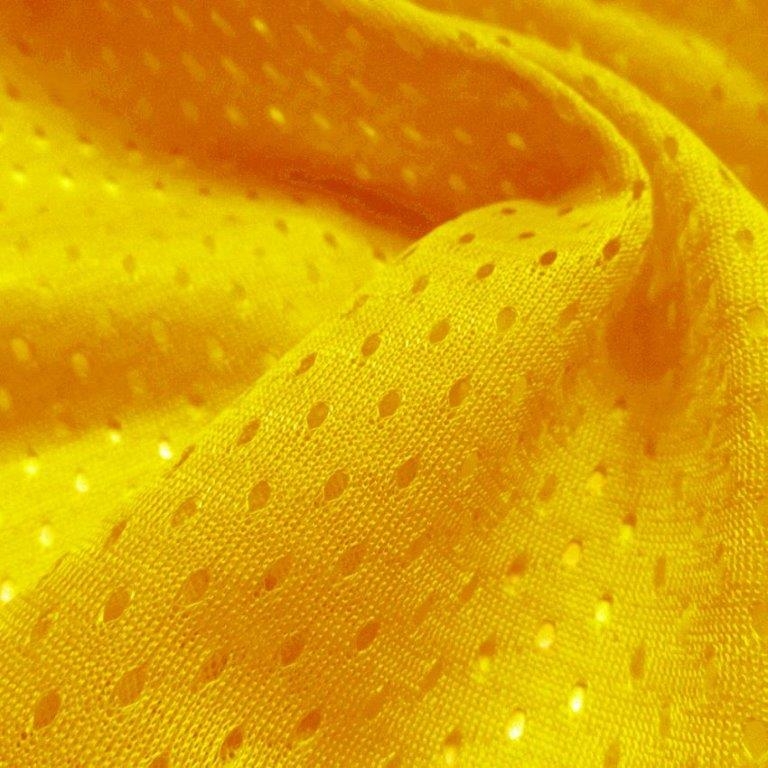 Gold Football Mesh Jersey Fabric