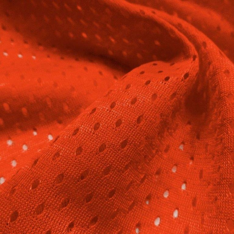 Orange Football Mesh Jersey Fabric
