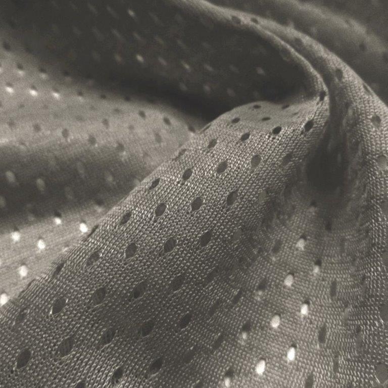 Charcoal Gray Football Mesh Jersey Fabric