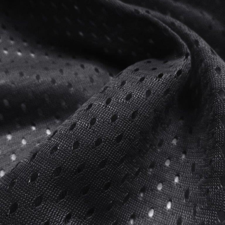 Black Football Mesh Jersey Fabric