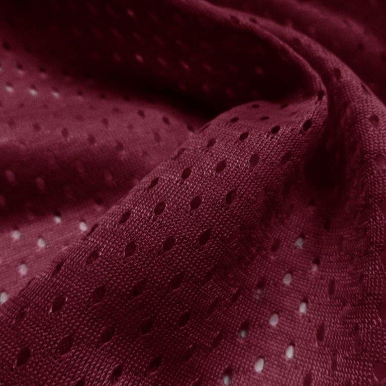 Burgundy Football Mesh Jersey Fabric