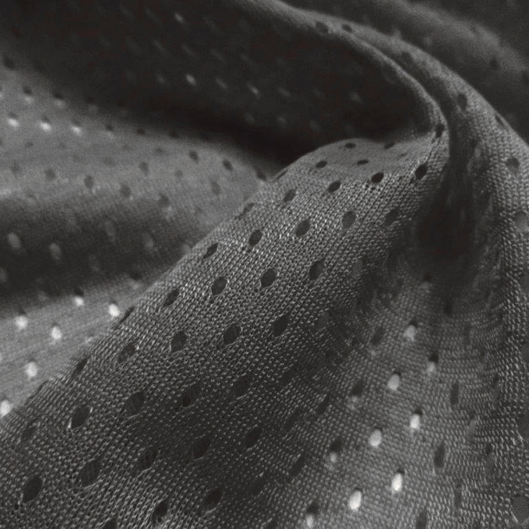 Dark Charcoal Grey Football Mesh Jersey Fabric