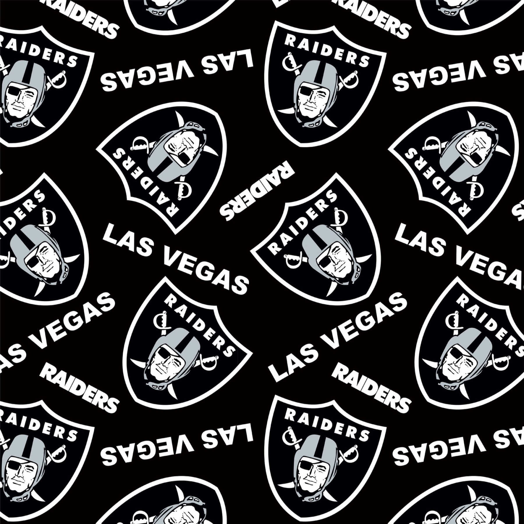 Las Vegas Raiders Logo Allover NFL Fleece Fabric
