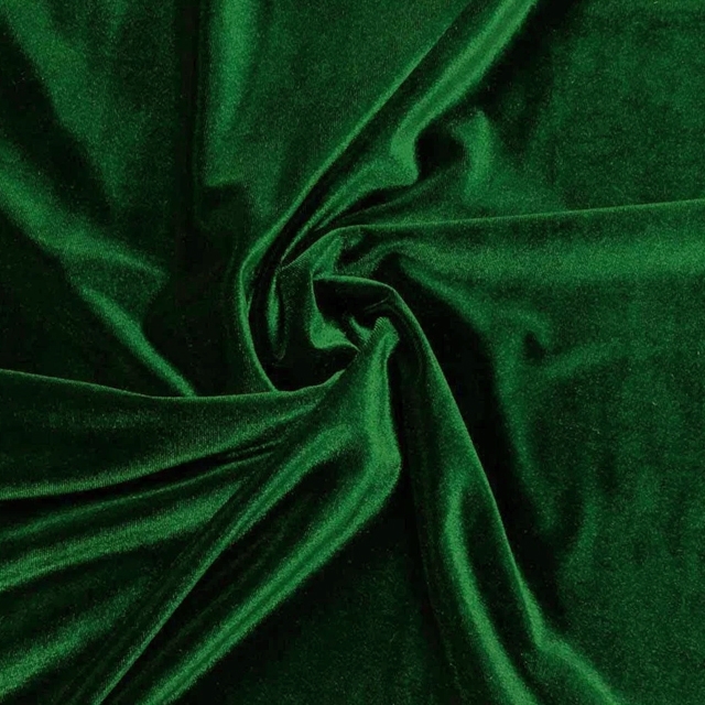 Hunter Green Stretch Velvet Fabric