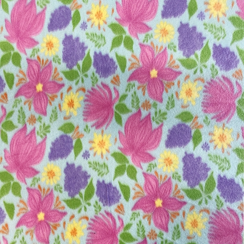 Tropical Floral Mint Fleece Fabric