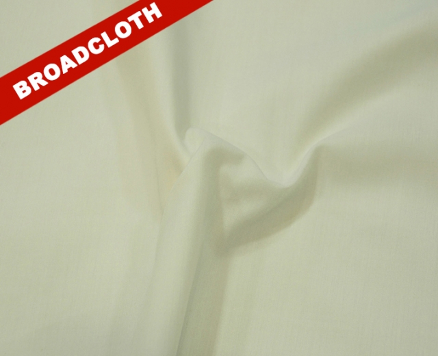 Ivory Polyester Cotton Broadcloth Fabric