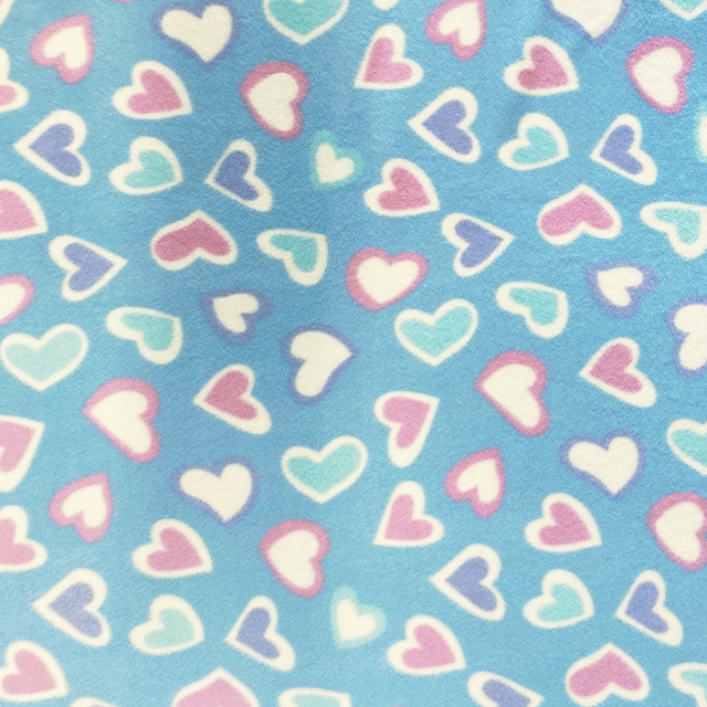 Pastel Hearts Allover Fleece Fabric