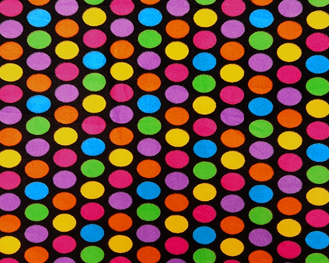Polka Dots Multi Color Fleece Fabric