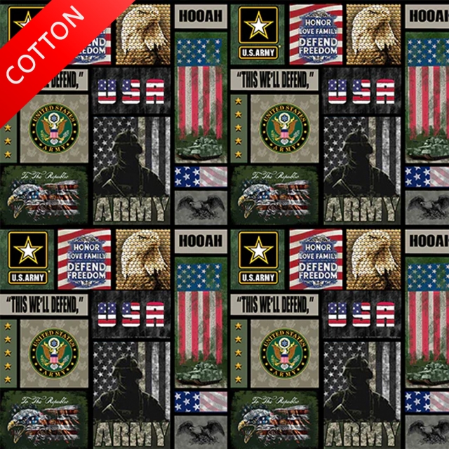 United States Military Defend Freedom <br>Army Cotton Fabric