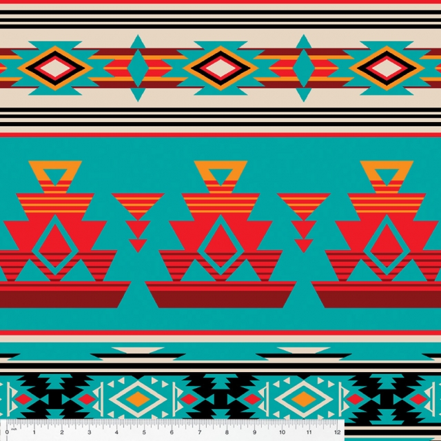 TURQUOISE Heirloom Native American Fleece Fabric