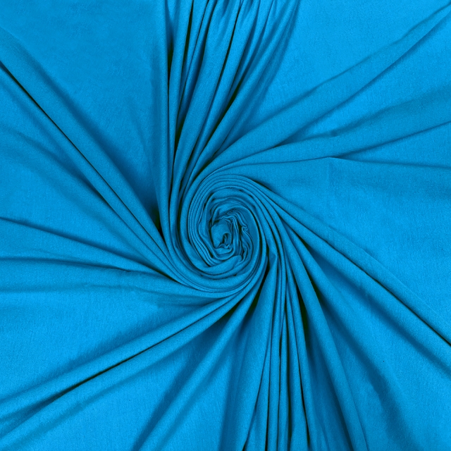 Turquoise Cotton Spandex Jersey Fabric