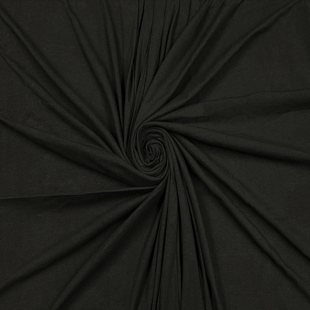 Black Cotton Spandex Jersey Fabric