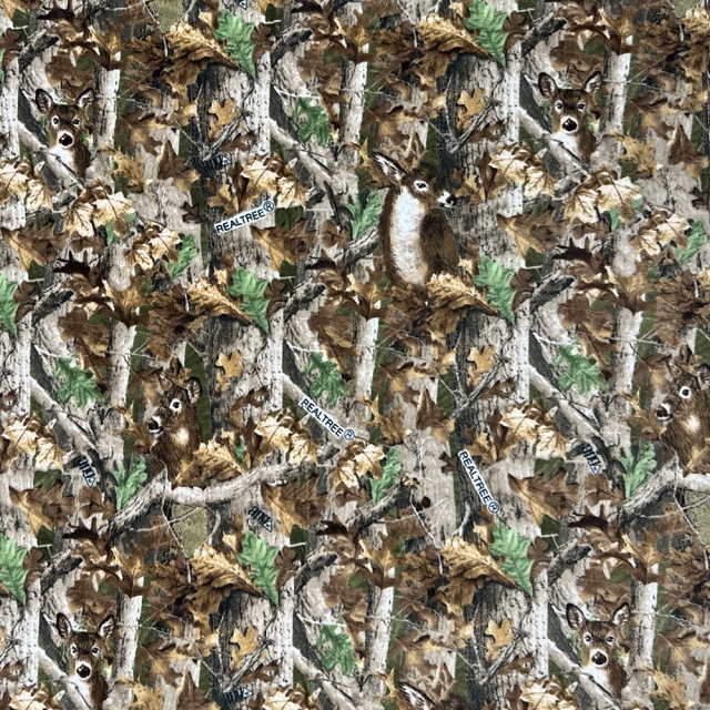 Licensed by Sykel -  RealTree Deer In Camouflage Allover Fleece Fabric