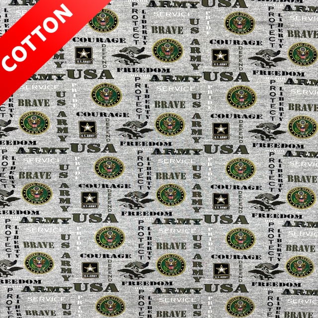 United States Army Heather Cotton Fabric