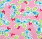 Light Pink Butterflies Fleece Fabric