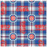 Chicago Cubs Plaid MLB Fleece Fabric