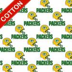 Green Bay Packers White NFL Cotton Fabric