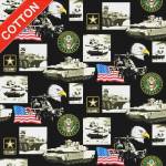 US Army Military Branches Cotton Fabric