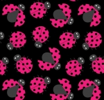 Ladybugs Fuschia Fleece Fabric