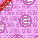 Chicago Cubs Pink MLB Cotton Fabric
