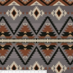 Gray Southwest Native American Fleece Fabric