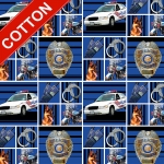 Police Department Allover Cotton Fabric	