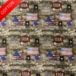 United States Military Freedom Over Fear Army Cotton Fabric