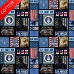 United States Military Defend Freedom Air Force Cotton Fabric